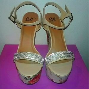 Rhinestone Floral Sandals